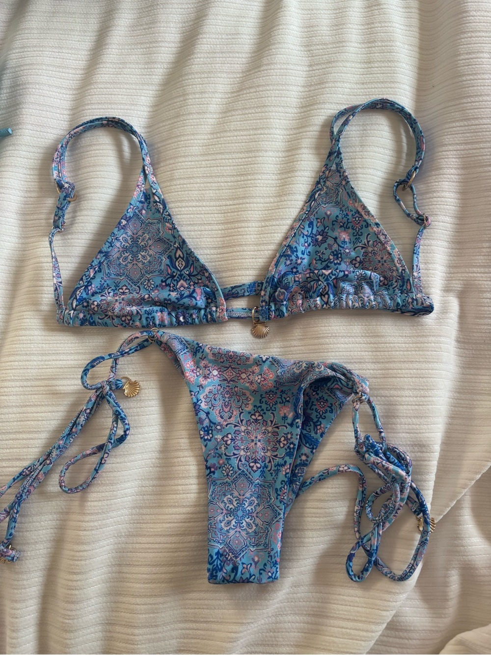 Kulani Kinis Blue Floral Paisley String Bikini